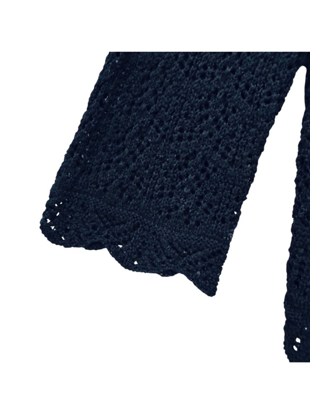 Vintage Gap Black Crochet Cropped Cardigan Size M Cotton Boho Whimsygoth Y2K - Picture 4 of 14
